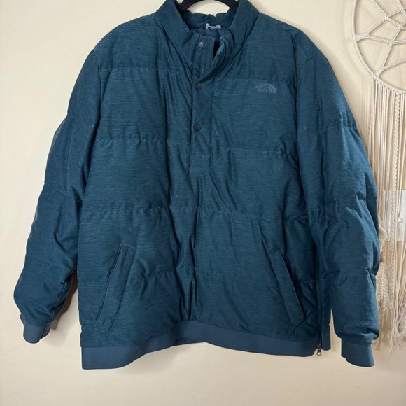 THE NORTH FACE Eros 550 Pullover Puffer Men's Jacket Size XL Goose Down Blue - Picture 2 of 13